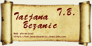 Tatjana Bežanić vizit kartica